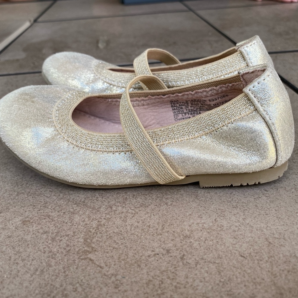 Olive and Edie Gold Mary Janes